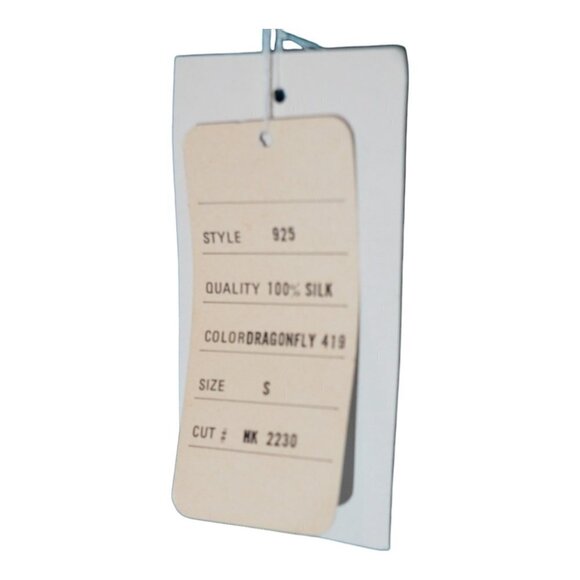 NWT Vintage‎ CLIO 100% Silk Turquoise Blouse Grunge 90s Luxe Size S - Picture 5 of 6